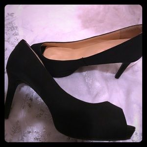 Black Peep Toe Pumps